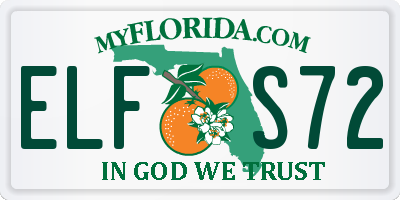 FL license plate ELFS72
