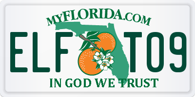 FL license plate ELFT09