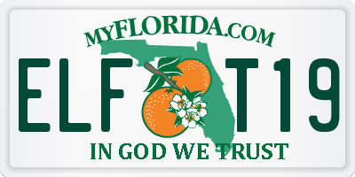 FL license plate ELFT19
