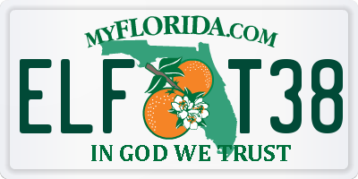 FL license plate ELFT38