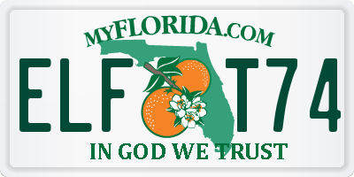 FL license plate ELFT74