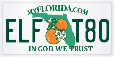FL license plate ELFT80