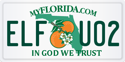 FL license plate ELFU02