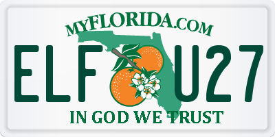 FL license plate ELFU27