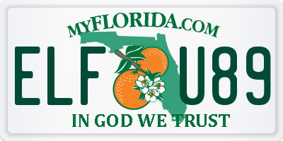 FL license plate ELFU89