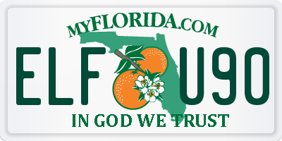 FL license plate ELFU90