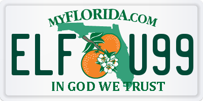 FL license plate ELFU99