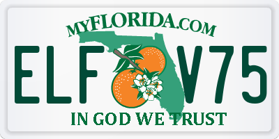 FL license plate ELFV75
