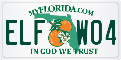 FL license plate ELFW04