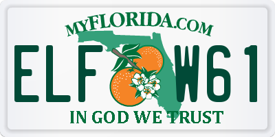 FL license plate ELFW61