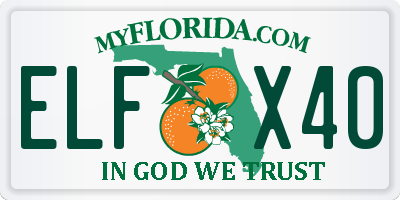 FL license plate ELFX40