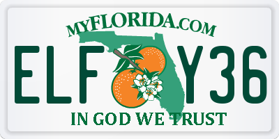 FL license plate ELFY36
