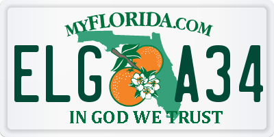 FL license plate ELGA34