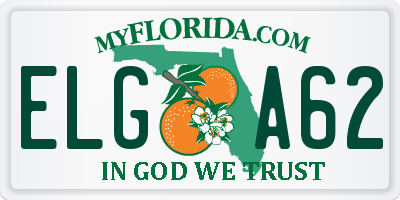 FL license plate ELGA62
