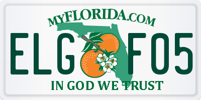 FL license plate ELGF05