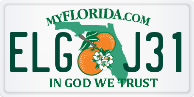 FL license plate ELGJ31