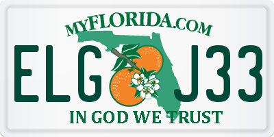FL license plate ELGJ33