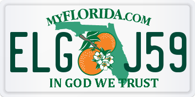 FL license plate ELGJ59
