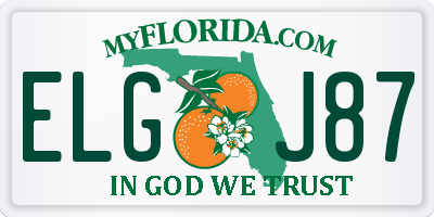FL license plate ELGJ87
