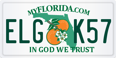FL license plate ELGK57