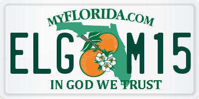 FL license plate ELGM15