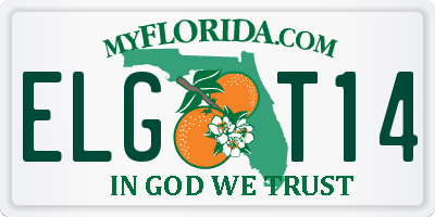 FL license plate ELGT14
