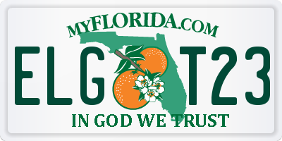 FL license plate ELGT23