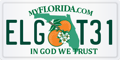 FL license plate ELGT31
