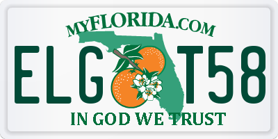 FL license plate ELGT58