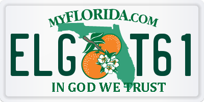 FL license plate ELGT61