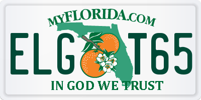 FL license plate ELGT65