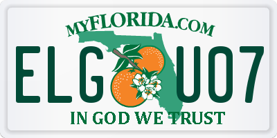 FL license plate ELGU07
