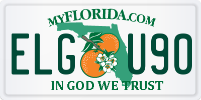 FL license plate ELGU90