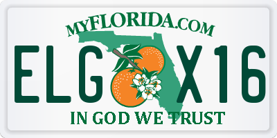 FL license plate ELGX16
