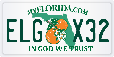 FL license plate ELGX32