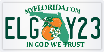 FL license plate ELGY23