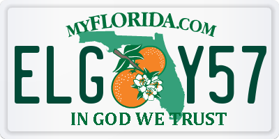 FL license plate ELGY57
