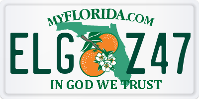 FL license plate ELGZ47