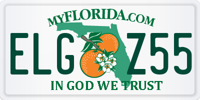 FL license plate ELGZ55
