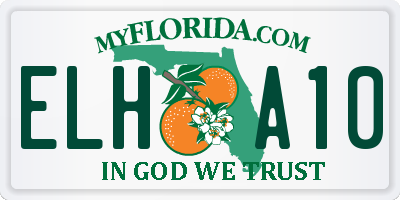 FL license plate ELHA10