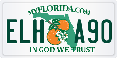 FL license plate ELHA90
