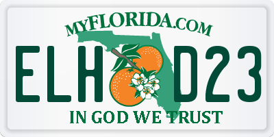 FL license plate ELHD23