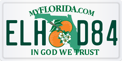 FL license plate ELHD84