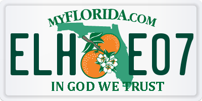 FL license plate ELHE07