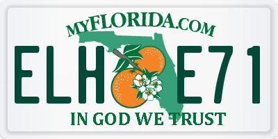FL license plate ELHE71