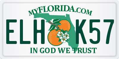 FL license plate ELHK57