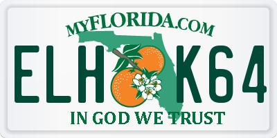 FL license plate ELHK64