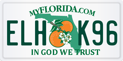 FL license plate ELHK96