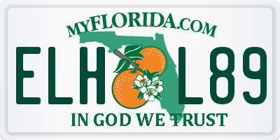 FL license plate ELHL89
