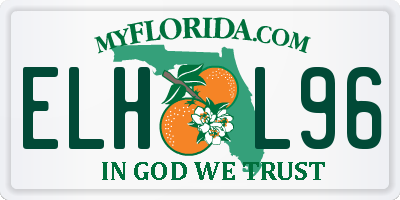 FL license plate ELHL96